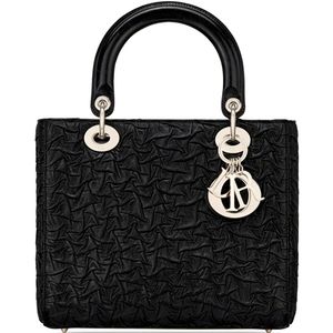 Limited edition Medium wavy crinkled lambskin leather Lady Dior